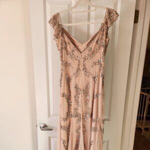 NEW Adrianna Papell Platinum Evening Dress Blush
